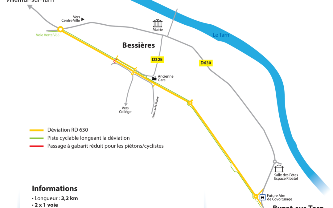 LANCEMENT DU CHANTIER DE LA DÉVIATION DE BESSIÈRES – Sébastien Vincini : « Le Département tient les engagements pris auprès de la population »